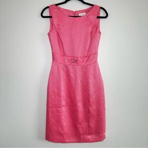 Tahari ASL Women’s Sleeveless Sheath Dress Barbiecore Pink Size 2